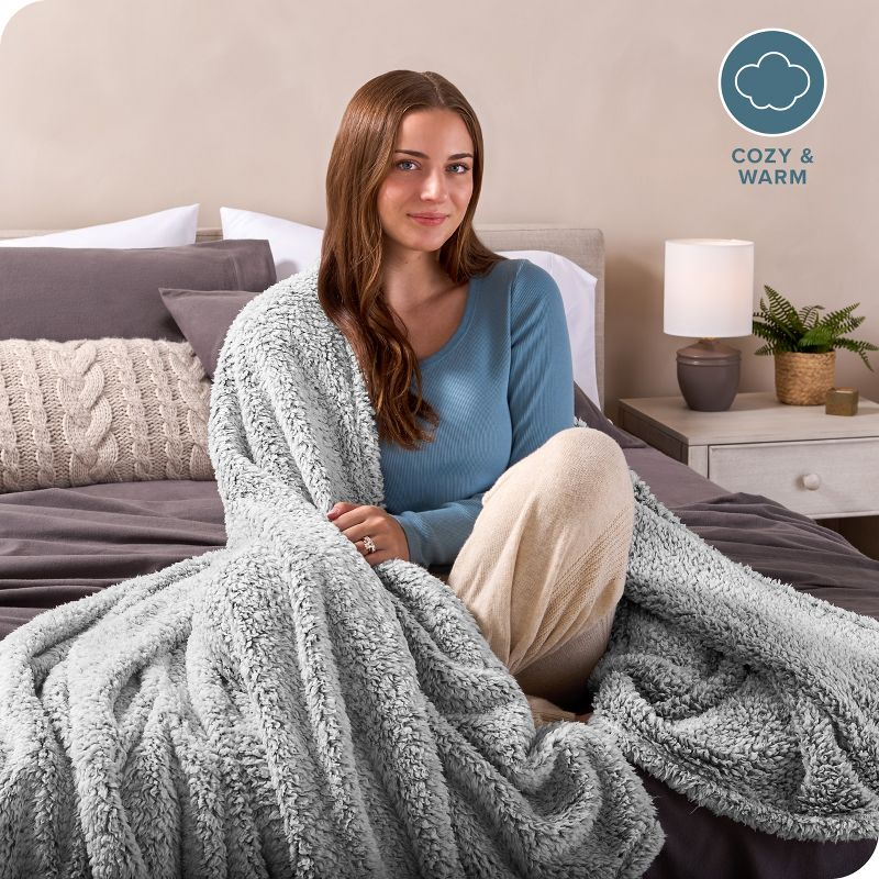 Bare Home Cozy Faux Shearling Blanket