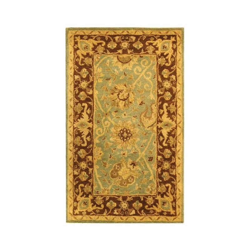 Antiquity AT21 Hand Tufted Indoor Area Rug - Green/Brown - 4'x6' - Safavieh