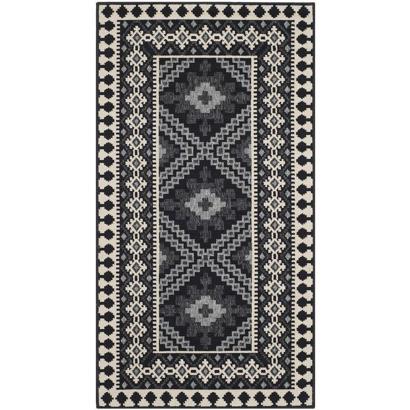Veranda VER099 Power Loomed Indoor/Outdoor Accent Rug - Black/Creme - 2'x3'7" - Safavieh.