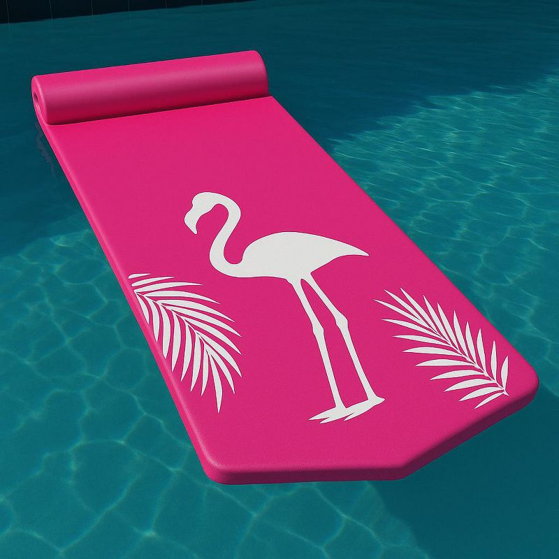 Vandue California Sun Deluxe Oversized Unsinkable Foam Cushion Pool Float (Pink Flamingo)