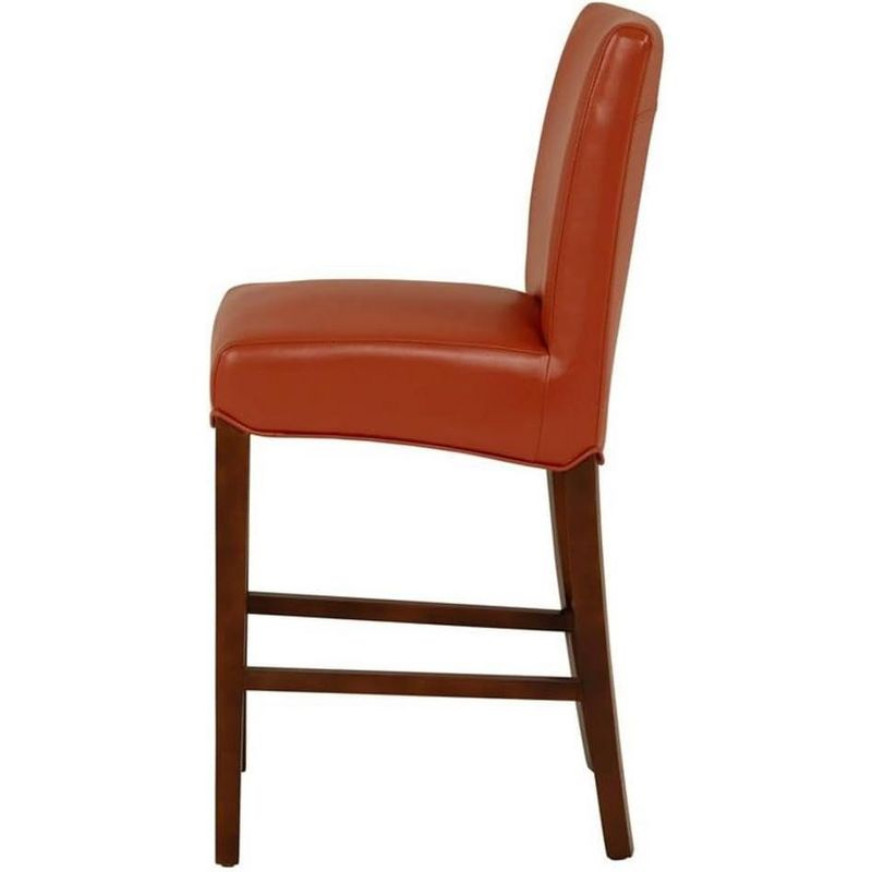 New Pacific Direct Milton Bonded Leather Counter Bar & Counter Stools, Pumpkin Brown
