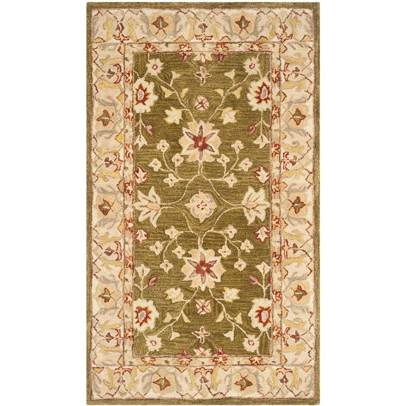 Anatolia AN562 Hand Tufted Indoor Area Rug - Moss/Ivory - 4'x6' - Safavieh