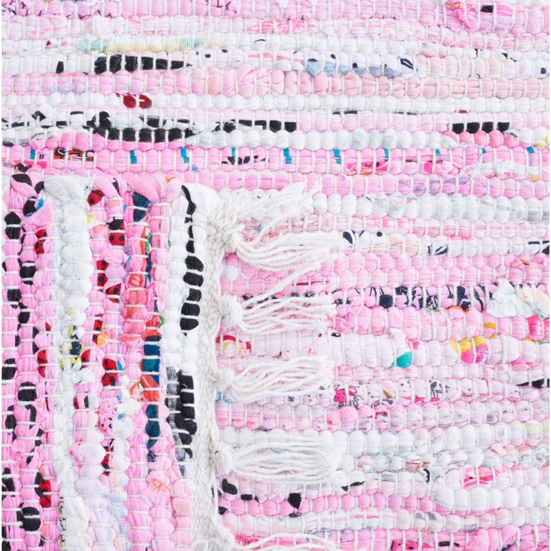 Rag Area Rug RAR125 Hand Woven Area Rug - Light Pink/Multi - 8'x10' - Safavieh.
