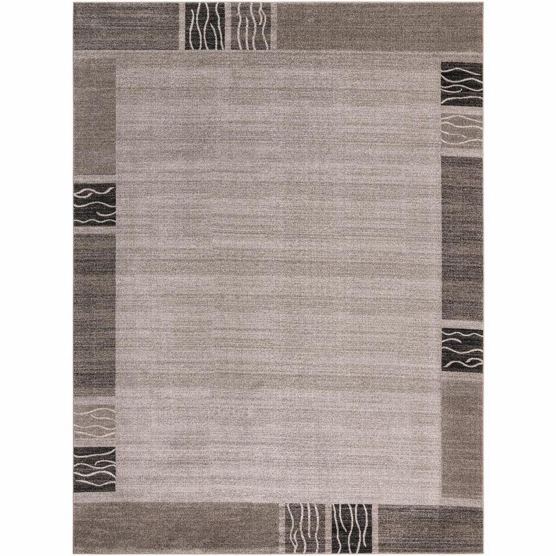 Unique Loom Del Mar Collection Area Rug - Sarah (9'  x 12' Rectangle Light Gray/Gray)