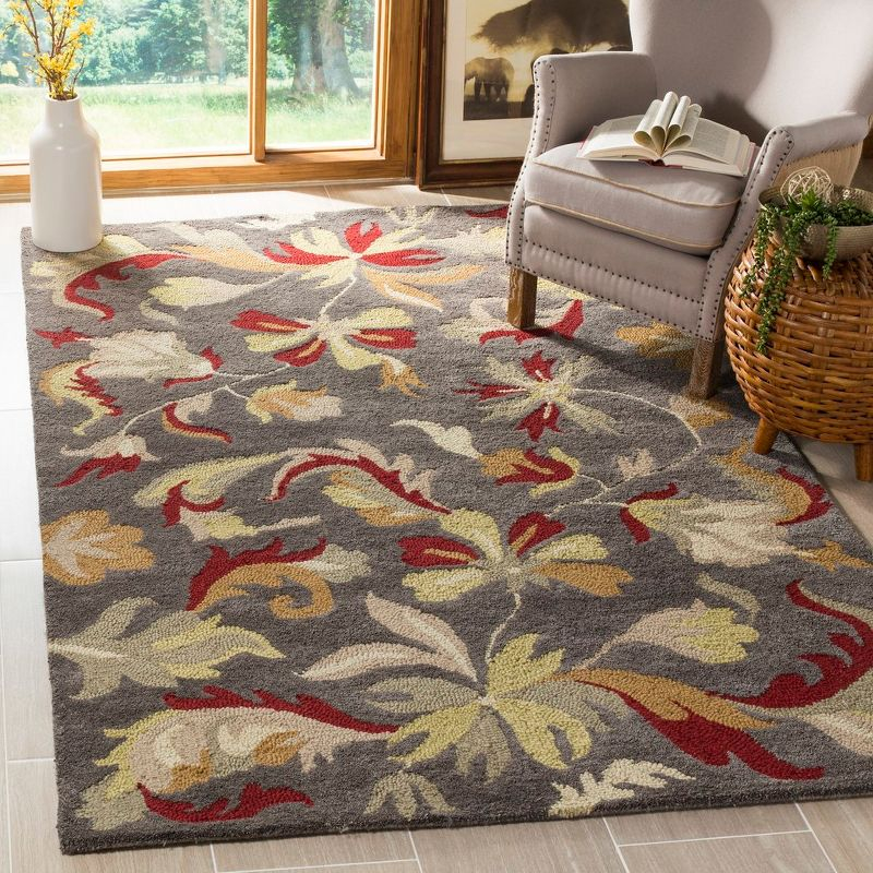 Jardin JAR459 Hand Tufted Area Rug - Dark Grey/Multi - 4'x6' - Safavieh.