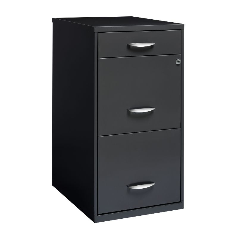 Space Solutions 18" Deep 3 Drawer Metal Organizer File Cabinet with Pencil Drawer Charcoal: Steel Vertical Storage
