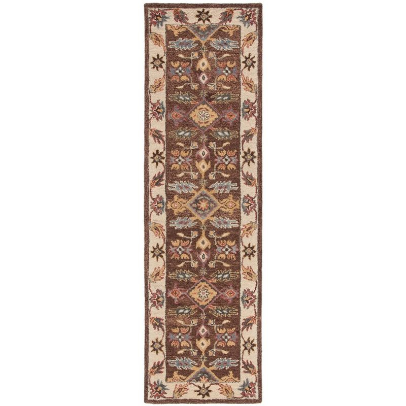 Antiquity AT502 Hand Tufted Runner Rug - Dark Brown/Ivory - 2'3"x8' - Safavieh.