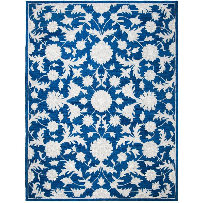 Micro-Loop MLP506 Hand Tufted Indoor Area Rug - Navy/Grey - 9'x12' - Safavieh