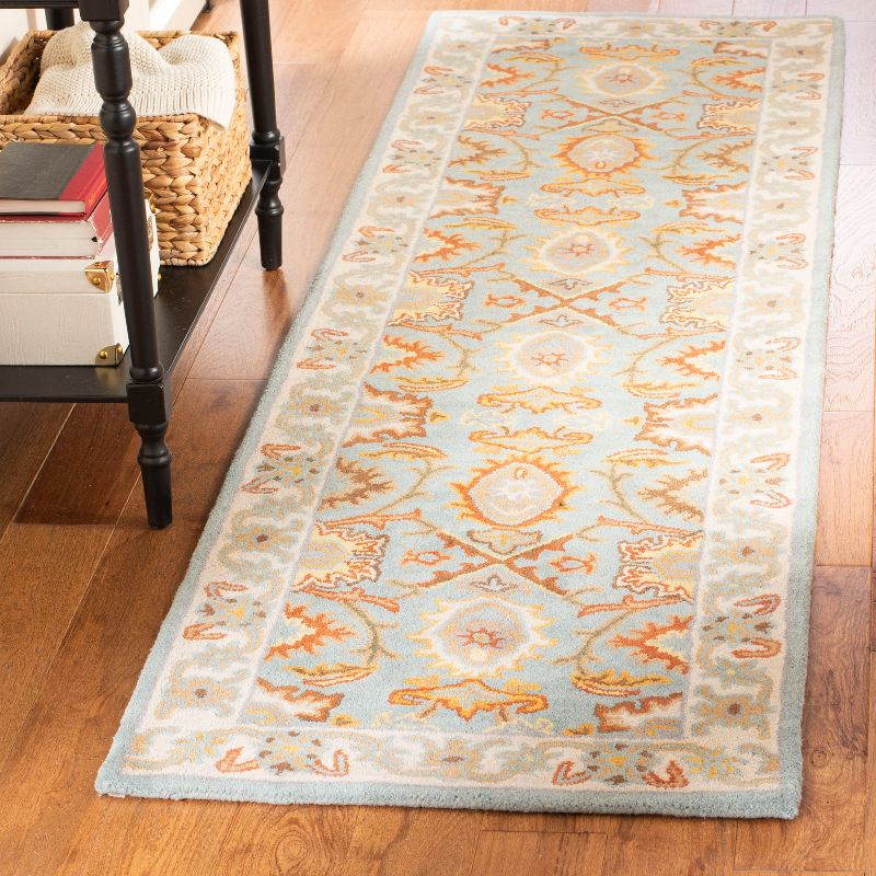 Heritage HG734 Handmade Runner Rug - 2'3"x8' - Light Blue/Ivory - Safavieh