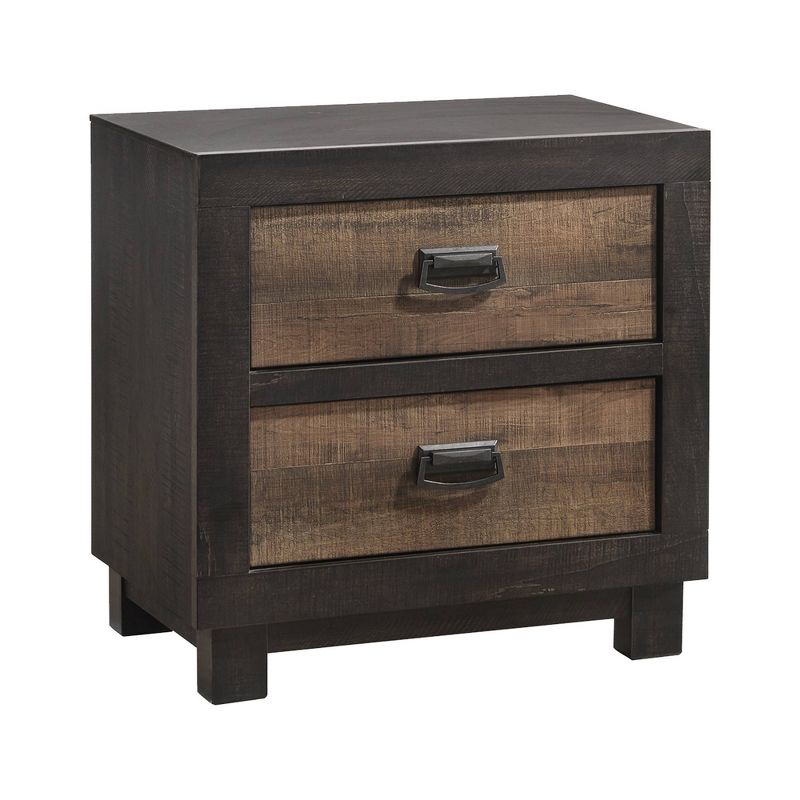 2 Drawer Harrison Nightstand Walnut - Picket House Furnishings: Felt Lined, Dust Proof Layer, Dark Nickel Pulls