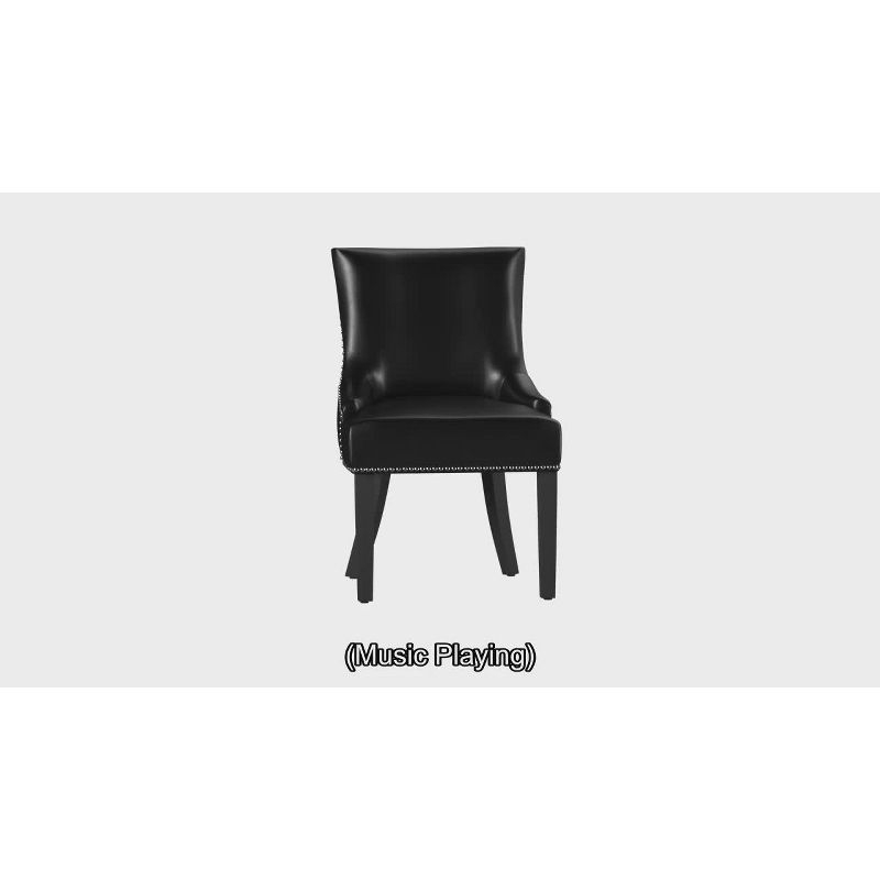 Lotus Kd 19" H Dining Chair With Nail Head Trim (Set of 2) - MCR4700 - Black - Safavieh Couture