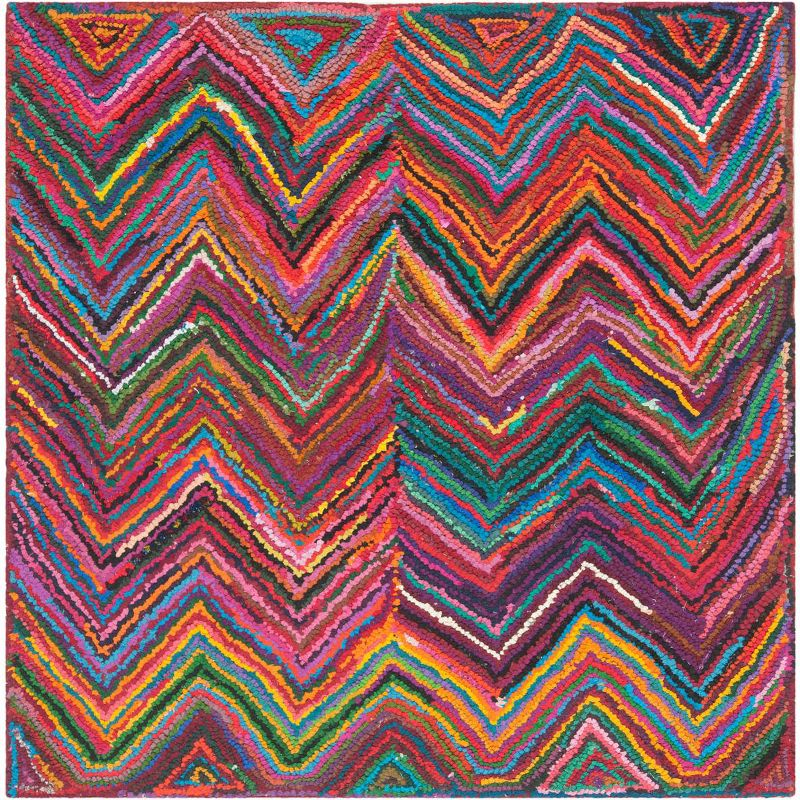Nantucket NAN141 Hand Tufted Indoor Area Rug - Pink/Multi - 4'x4' - Safavieh.