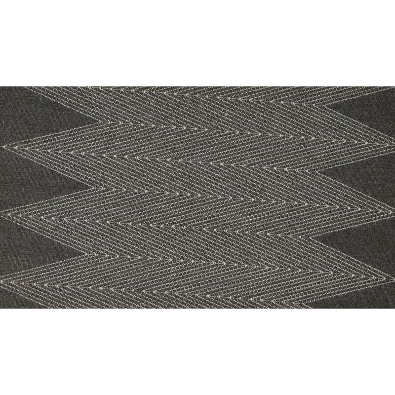 3'11"x5'7" Zig Zag Loomed Accent Rug Charcoal - Momeni: Contemporary Indoor/Outdoor Low Pile Area Rug