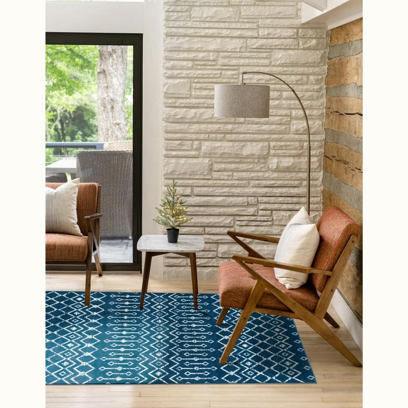 Unique Loom 3' 3 x 5' 3 Rectangle Moroccan Trellis Blue Area Rug