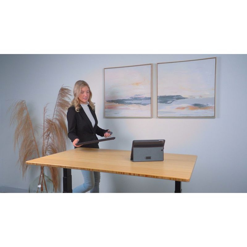 60"x30" Electric Standing Desk with Adjustability Bamboo Black - Uncaged Ergonomics