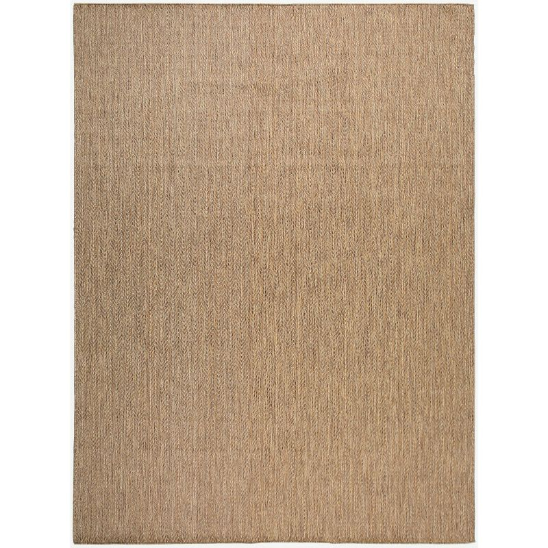 Nourison Horizon Indoor/Outdoor 8' x 10' Natural Modern Chevron Flatweave Rug