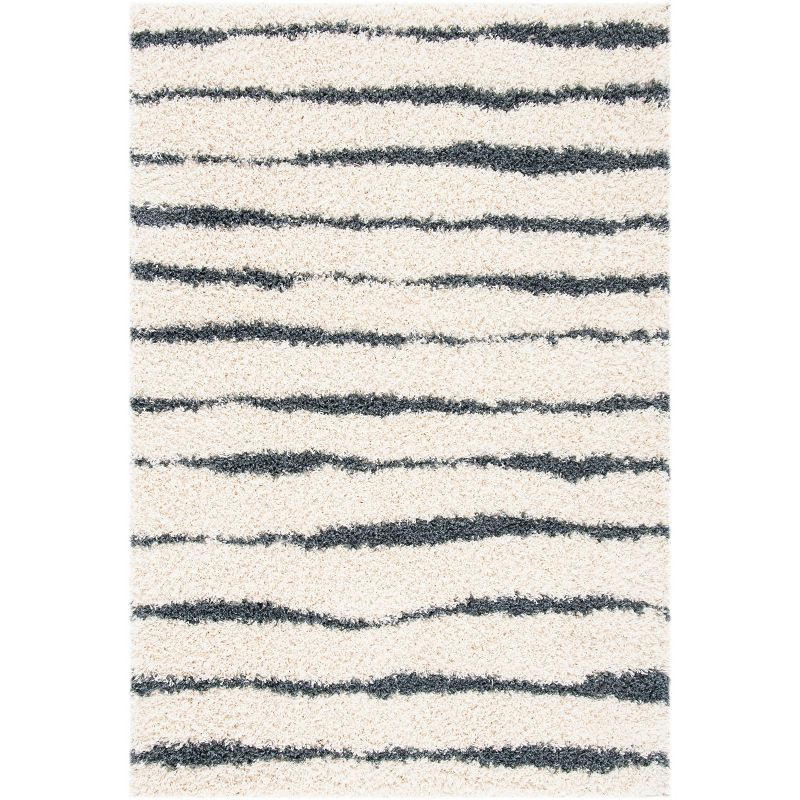 Venus Shag VNS603 Power Loomed Indoor Area Rug - Ivory/Dark Grey - 8'x10' - Safavieh