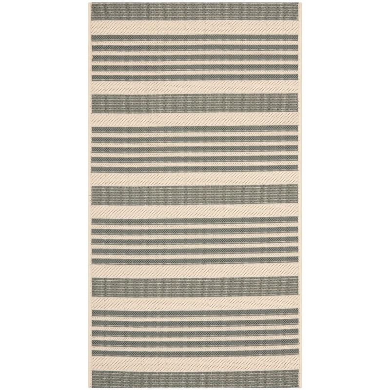 Courtyard CY6062 Power Loomed Indoor/Outdoor Accent Rug - Grey/Bone - 2'x3'7" - Safavieh.