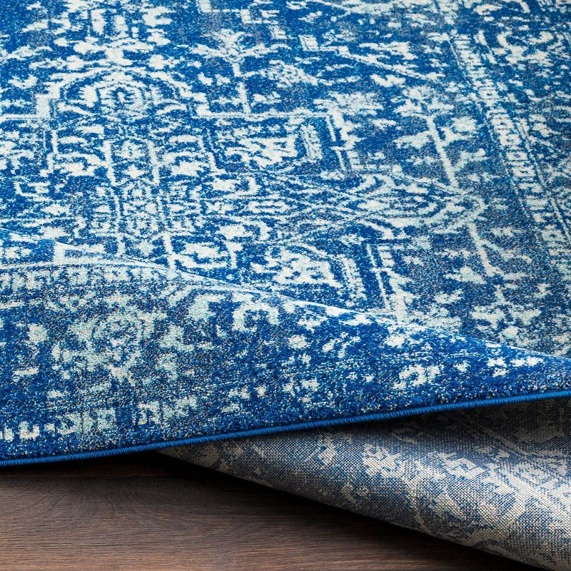 Livabliss 7'10"x10'3" Worsham Traditional Rug Dark Blue: Stain & Fade-Resistant, Medium Pile, Indoor Use