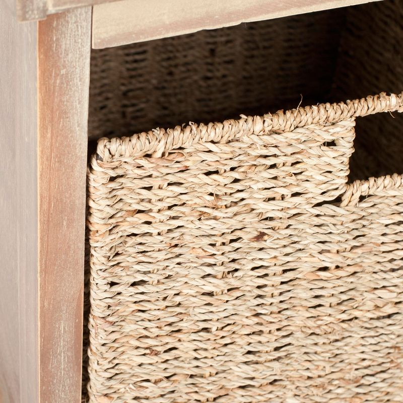 Lonan Wicker Storage Bench - Washed Natural Pine - Safavieh