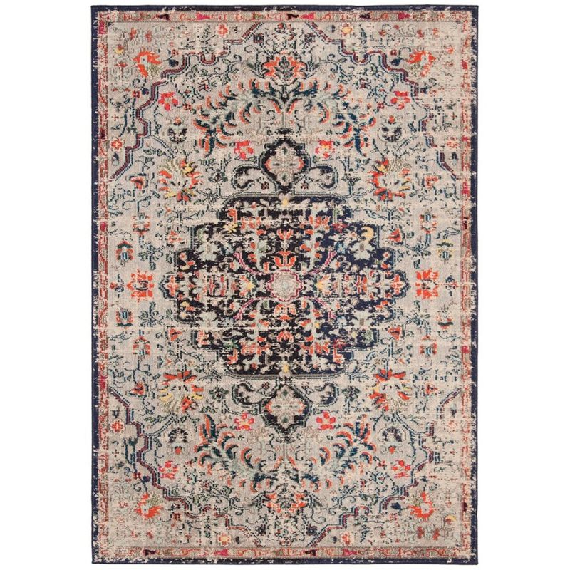 Madison MAD447 Power Loomed Indoor Area Rug - Beige/Black - 4'x6' - Safavieh