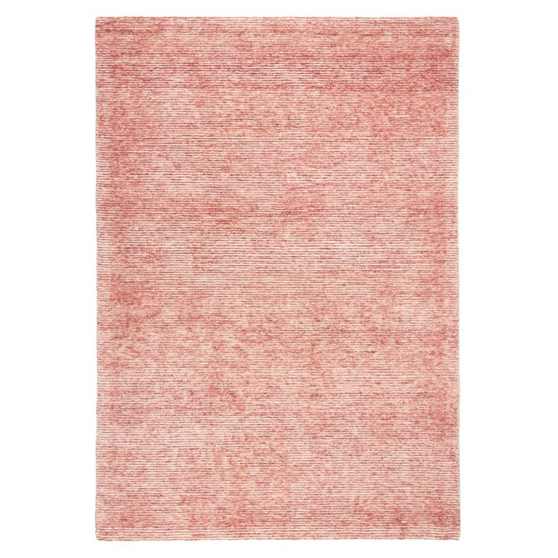 Town & Country Luxe Rita Ribbed Textured Hand Tufted 100% Wool Area Rug, Red/Ivory, 5"x7"
