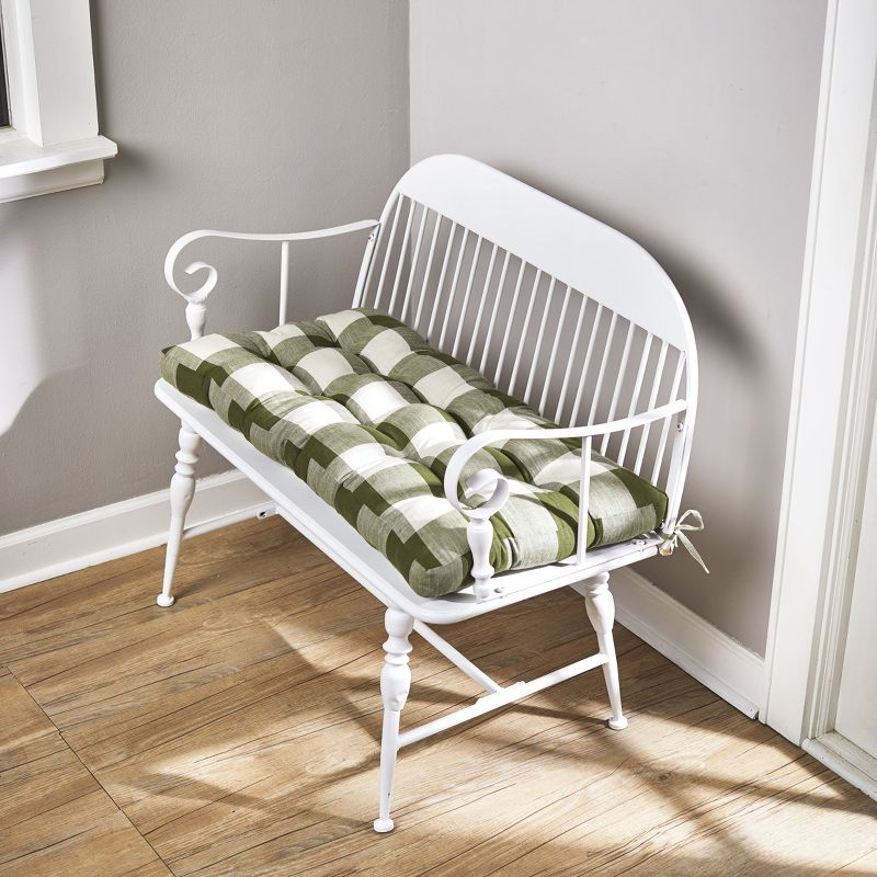 The Lakeside Collection Buffalo Check Bench Cushions - Green