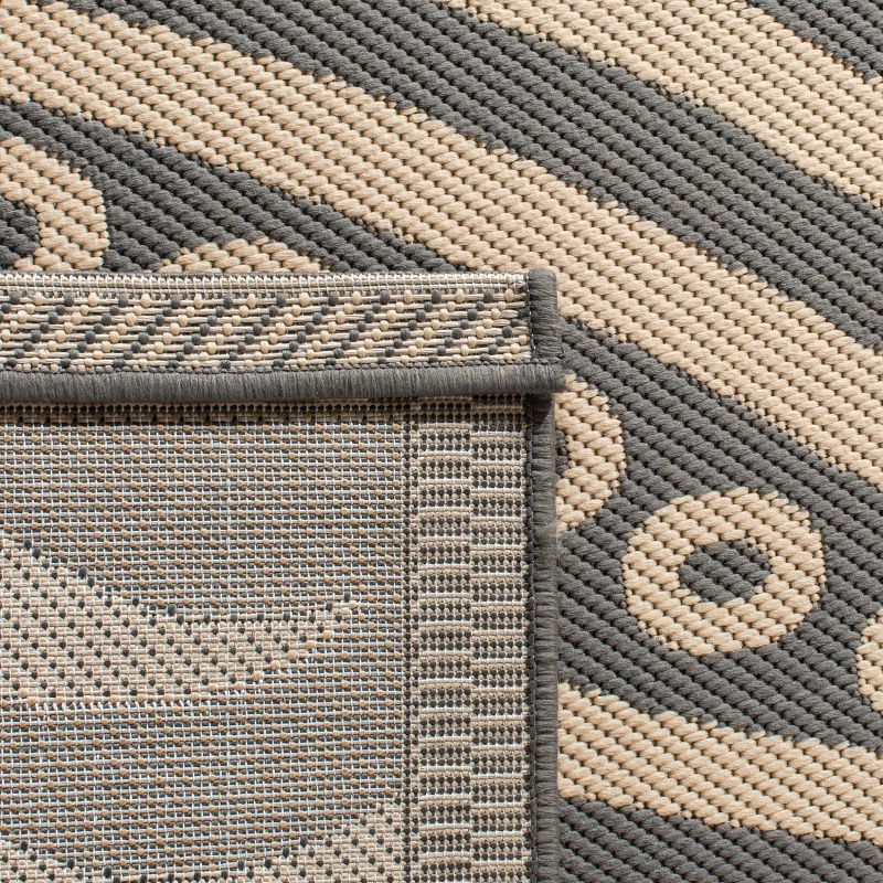 Courtyard CY2961 Power Loomed Indoor and Outdoor Area Rug - Grey/Natural - 4'x5'7" - Safavieh