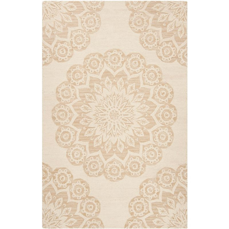 Blossom BLM108 Hand Tufted Indoor Area Rug - Ivory/Beige - 6'x9' - Safavieh