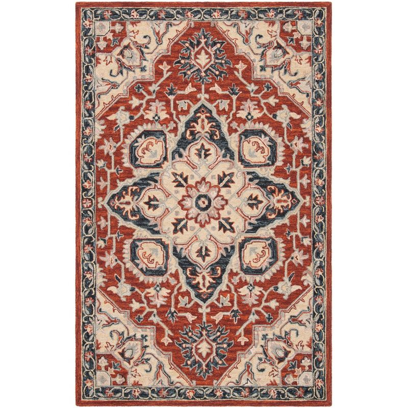 Heritage HG922 Hand Tufted Area Rug - Red/Black - 4'x6' - Safavieh.
