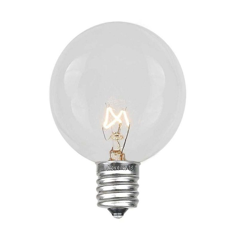 Novelty Lights 100 Feet Clear G40 Globe Outdoor Patio String Lights, Brown Wire