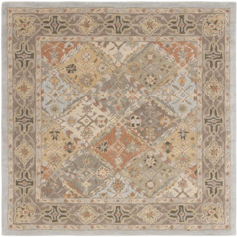 Heritage HG316 Handmade Area Rug - 6'x6' - Light Blue/Light Brown - Safavieh