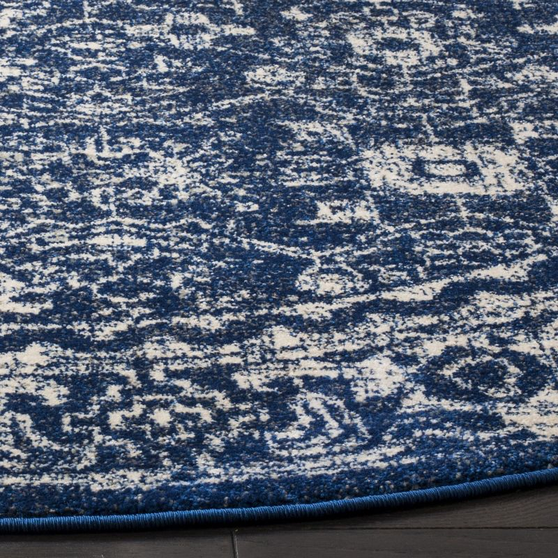 Evoke EVK270 Power Loomed Accent Rug Navy / Ivory 3' X 3' Round - Safavieh.
