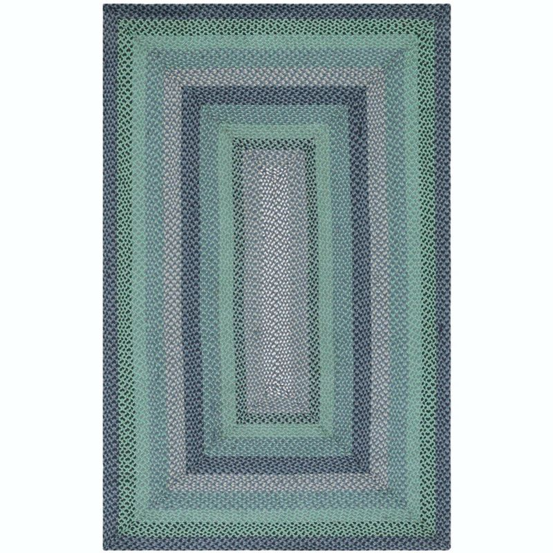 Braided BRD651 Flat Weave Indoor Area Rug - Grey/Green - 5'x8' - Safavieh