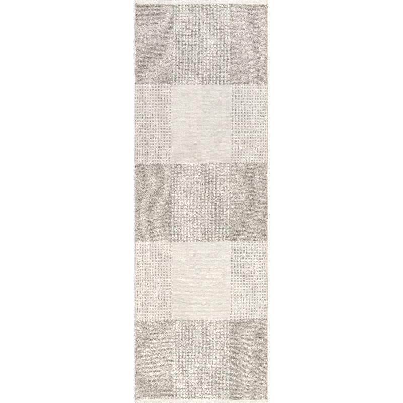 Nuloom Kirby Plaid Pet Friendly Premium Reversible Machine Washable Area Rug, Runner 2' 6" x 8', Cream
