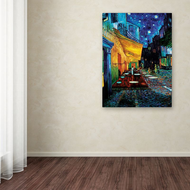 Trademark Fine Art - 14"x19" Vincent van Gogh, 'Cafe Terrace' Canvas Art