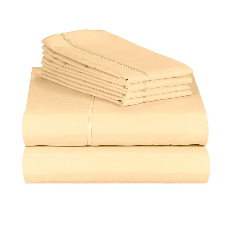 LuxClub 4 PC Butter California King Silky Soft Cooling Deep Pocket Performance Sheet Set