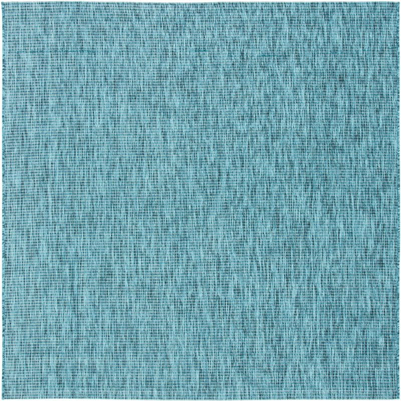 Courtyard CY8403 Power Loomed Indoor/Outdoor Area Rug - Grey/Aqua - 6'7"x6'7" - Safavieh.