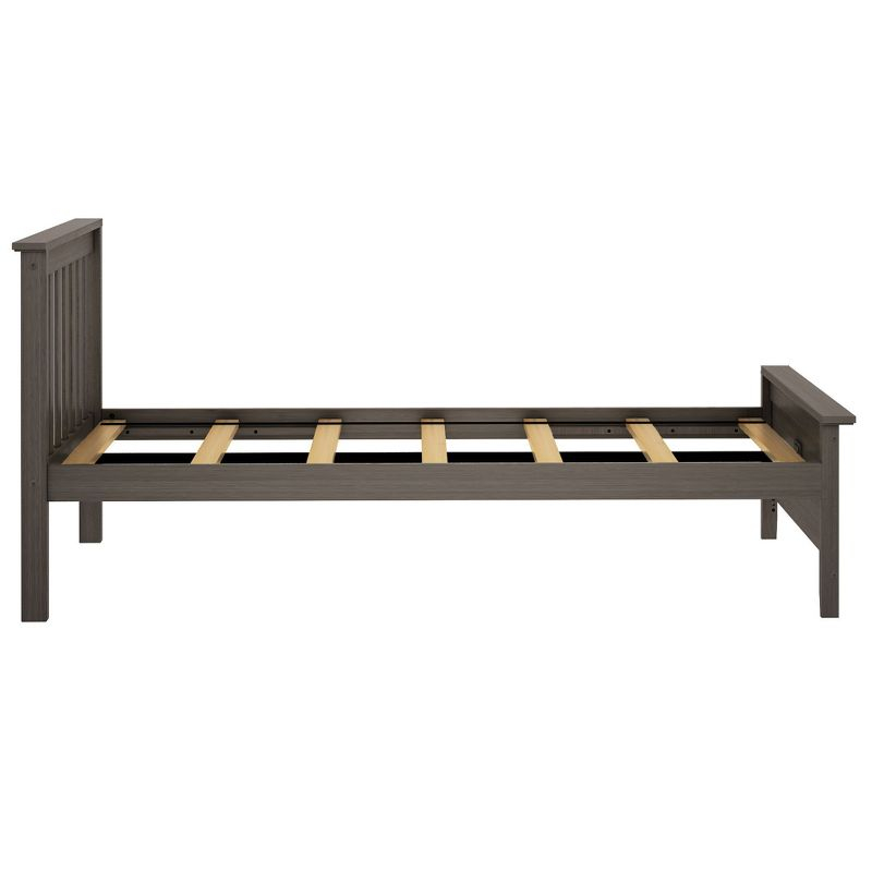 Max & Lily Twin Bed Frame with Headboard, Solid Wood Platform Bed for Kids, Clay
