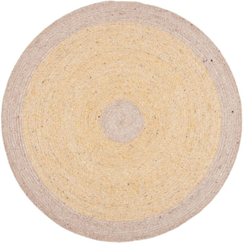 Braided BRD908 Hand Woven Area Rug - Gold/Beige - 5' round - Safavieh.