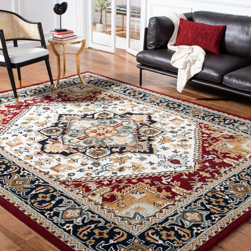 Heritage HG625 Handmade Area Rug - 5'x8' - Ivory/Red - Safavieh