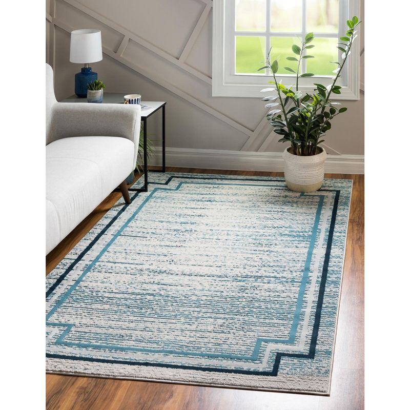 Unique Loom Oasis Collection Area Rug - Fountain (2'  x 3' Rectangle Blue/Ivory)