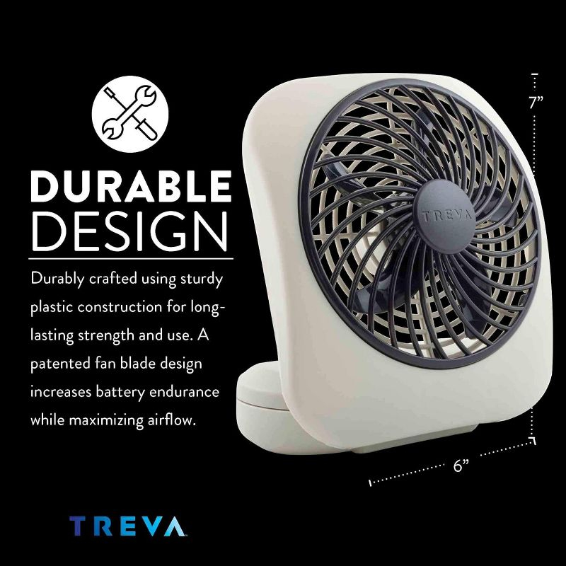 O2COOL Treva 5 Inch Battery Powered Portable Desk Fan - Gray