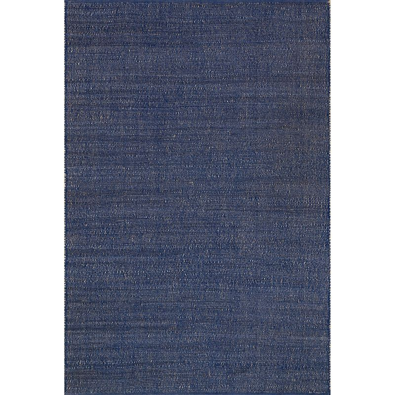 Nuloom 3x5 Elfriede Jute & Cotton Hand Woven Indoor Area Rug, Blue, Solid Rustic Farmhouse Style Natural Fiber Bedroom, Living Room,
