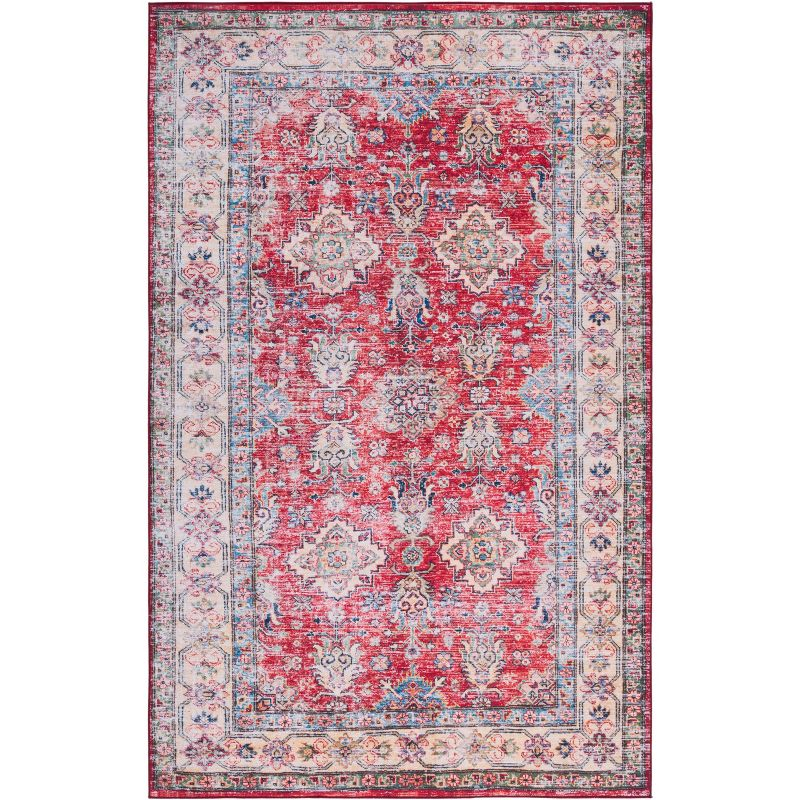 Tucson Vintage Persian TSN196 Power Loomed Machine Washable Skid-Resistant Indoor Area Rug - Rust/Beige - 9'x12' - Safavieh