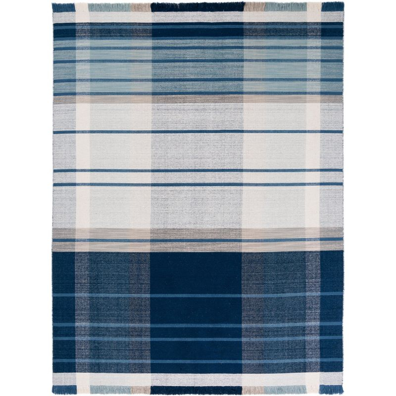 Striped Kilim STK707 Hand Woven Area Rug - Blue/Beige - 8'x10' - Safavieh.