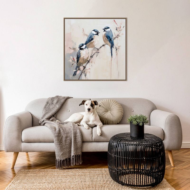 Amanti Art 30"x30" Elegant Bird Silhouettes I by Lazar Studio Framed Canvas Wall Art Print