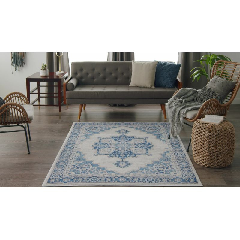 Nourison Whimsicle WHS03 Indoor only Area Rug - Ivory Blue 8' x 10'