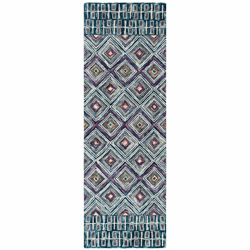 Aspen APN812 Hand Tufted Indoor Runner Rug - Blue/Red - 2'3"x7' - Safavieh