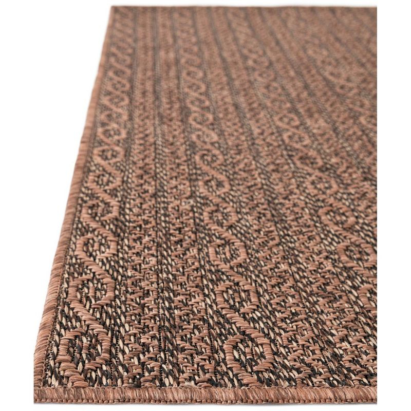 Unique Loom 8' 0 x 11' 4 Brown Outdoor Modern Links Area Rug
